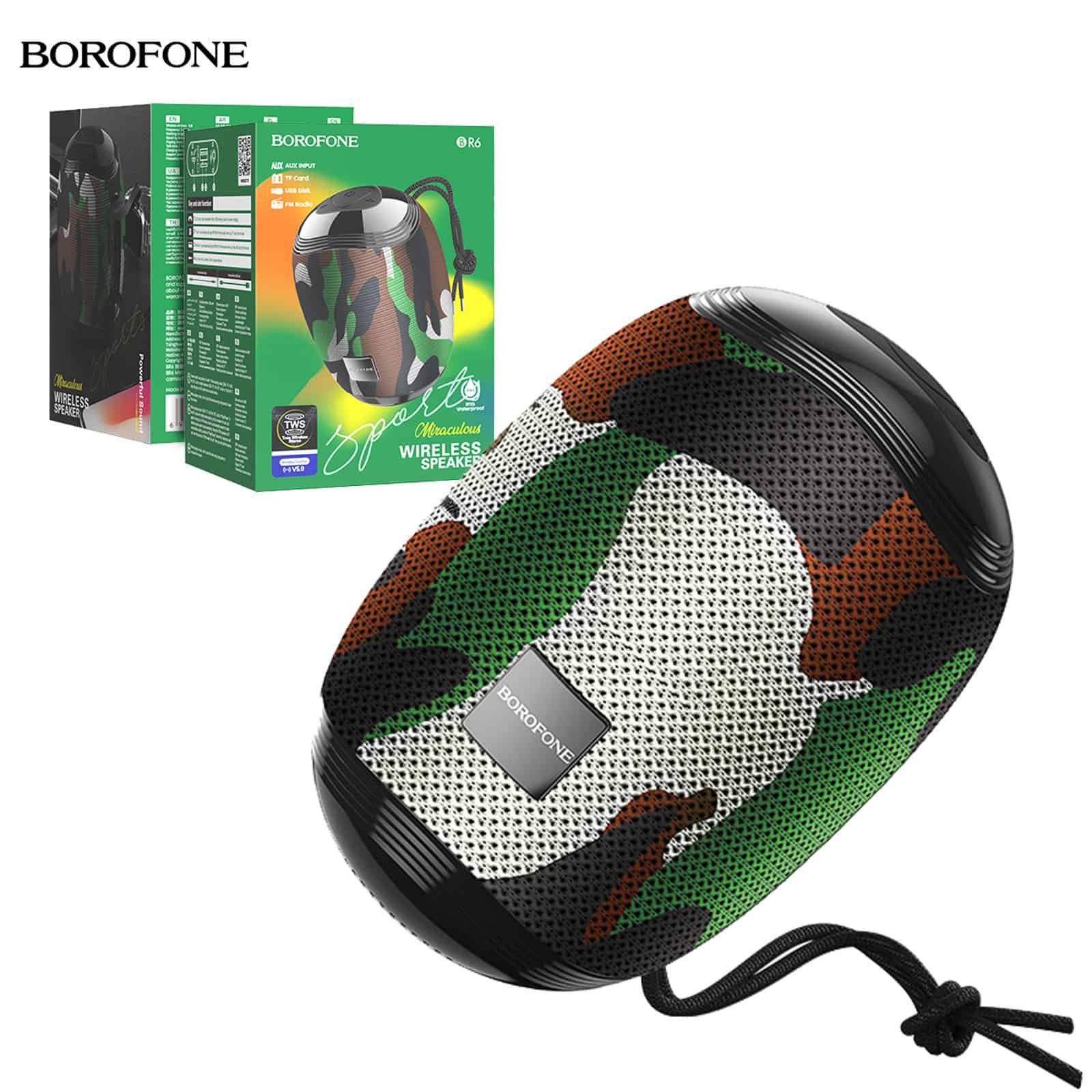 Borofone BR6 Miraculous Sports Portable Wireless Bluetooth Speaker (Camouflage Green) Borofone BR6 Miraculous Sports Portable Wireless Bluetooth Speaker (Camouflage Green)